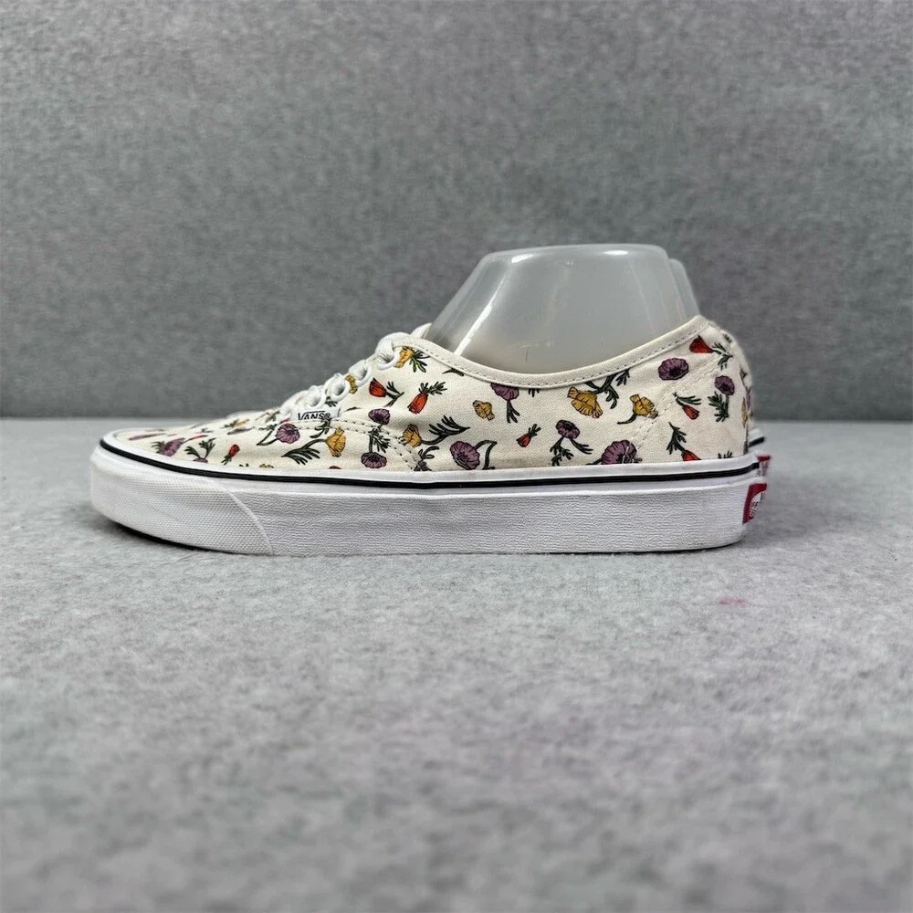 Vans Authentic Womens Size 10 Sneakers Poppy Floral Cream Lace-Up Low Top